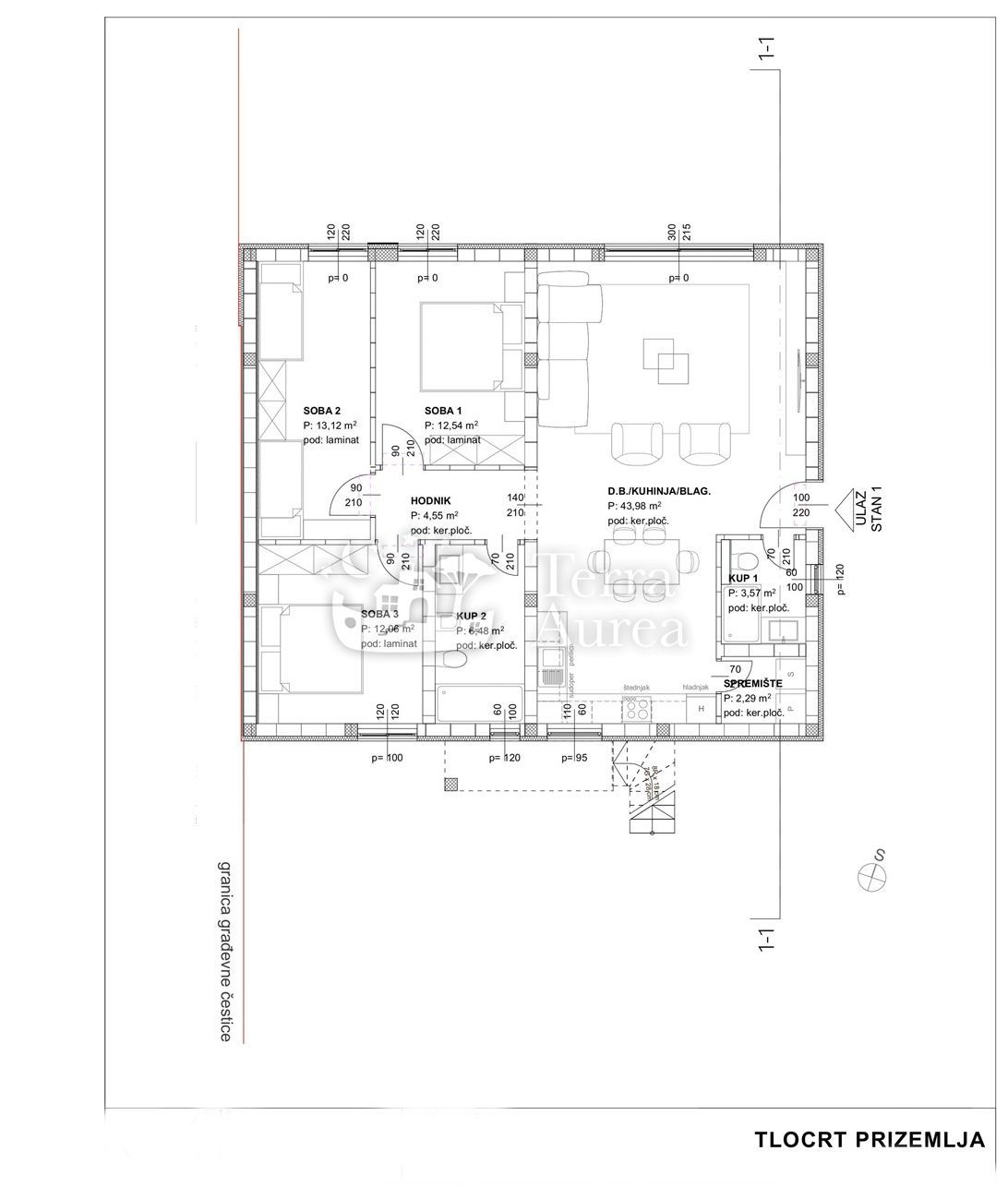 Apartma Soline, Dobrinj, 98,59m2