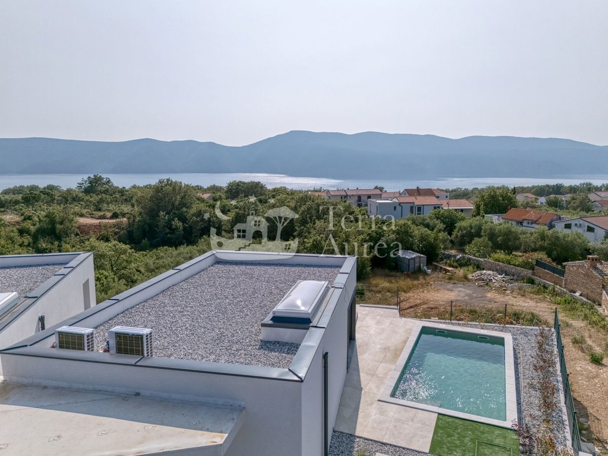 Mediteranska vila s pogledom na morje, Brzac, otok Krk