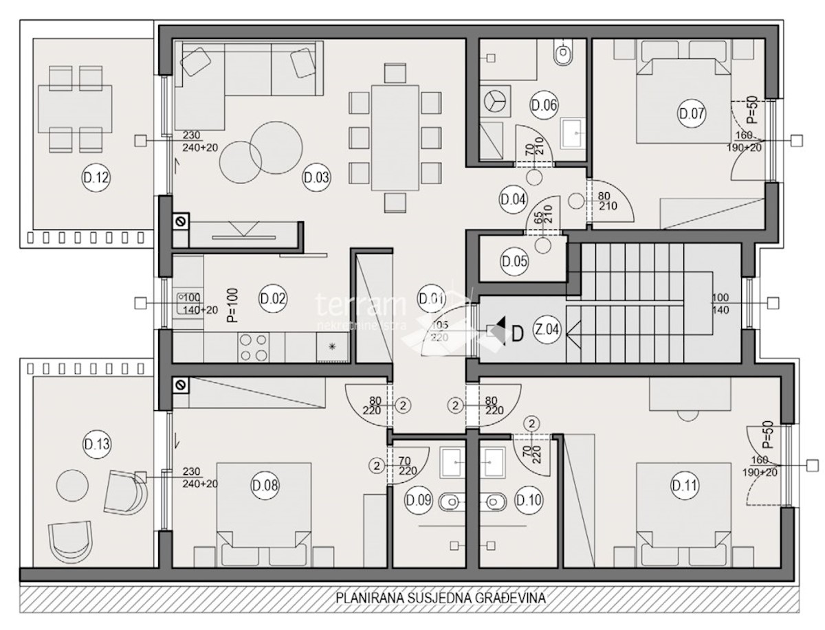 Istra, Pula, Valdebek, penthouse 127,46m2, 3SS+DB, 2 x garaža, NOVO #prodaja