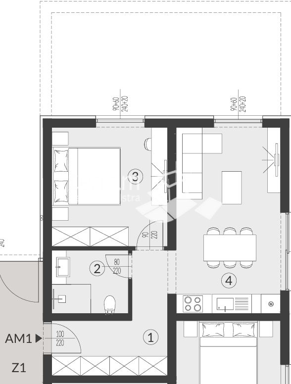 Istra, Medulin, Banjole, okolica, apartma z vrtom, 62,33 m2, 1s+db, parking!! #razprodaja