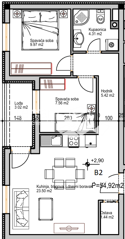 Istra, Pula, Center, stanovanje 54,25m2, novogradnja #prodaja