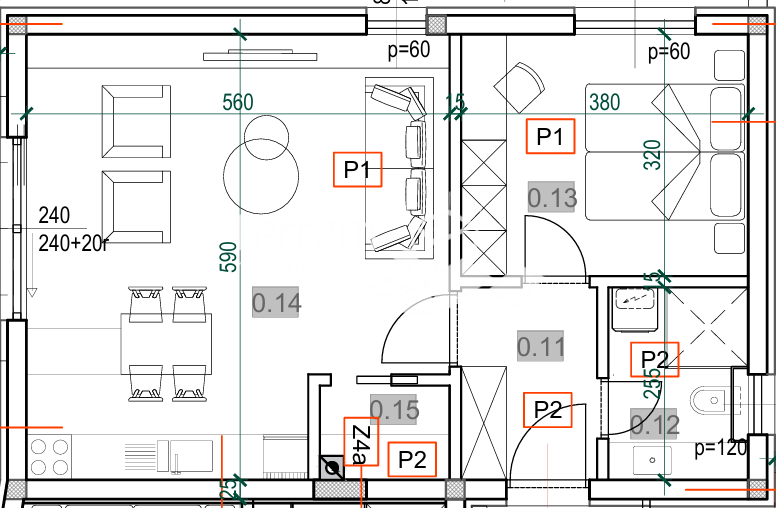 Istra, Pula, Štinjan, stanovanje 66,23 m2, pritličje, 1 spalnica + dnevna soba, vrt 100 m2, NOVO, #prodaja