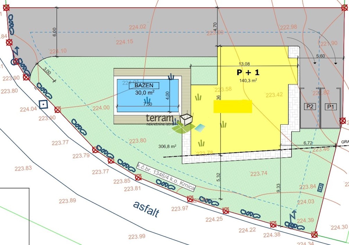 Istra, Svetvinčenat, Juršići, gradbeno zemljišče 828m2, z pravnomočnim gradbenim dovoljenjem #prodaja