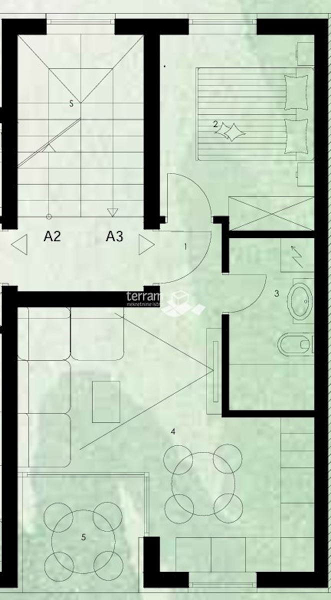 Istra, Pula, prvo nadstropje, 39,80m2, 1SS+DB, NOVO #prodaja