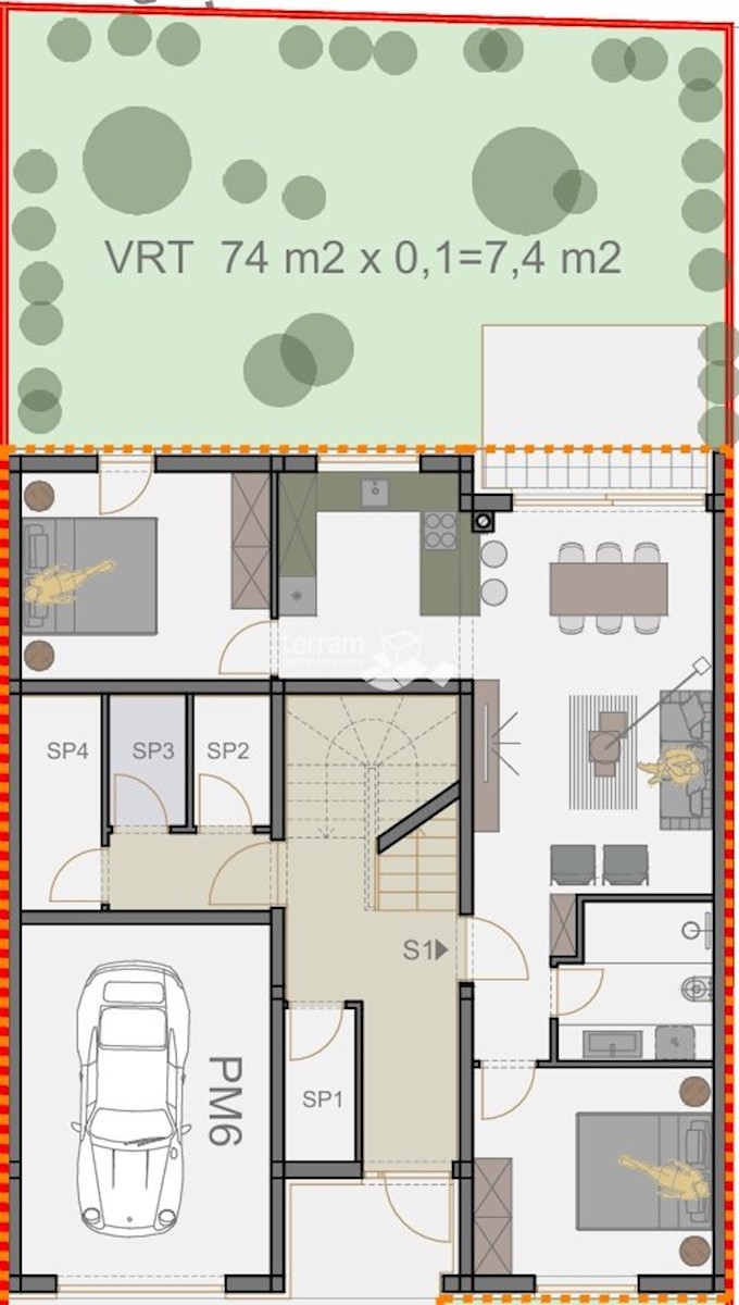 Istra, Pula, pritličje 79,61m2, 2SS+DB, vrt 74 m2 NOVO #prodaja