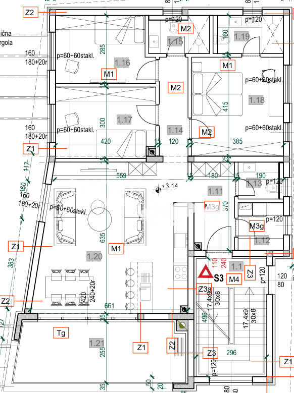 Istra, Pula, Štinjan, stanovanje 132,36 m2, pritličje, 3SS+DB, prvo nadstropje, NOVO, #prodaja