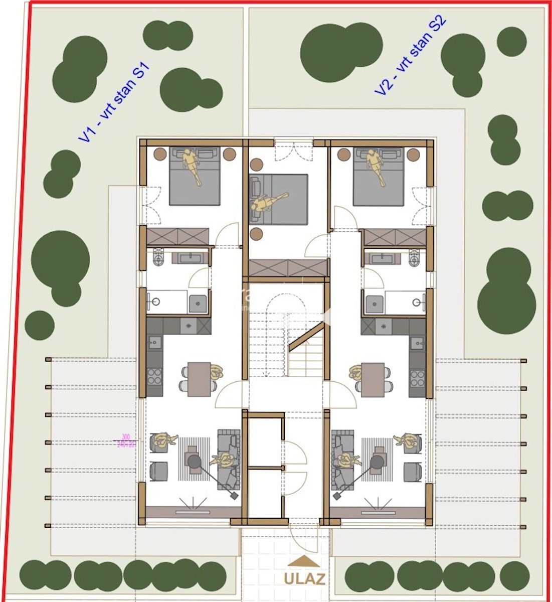 Istra, Medulin, Banjole, dva apartmaja v pritličju z vrtom, NOVO #prodaja