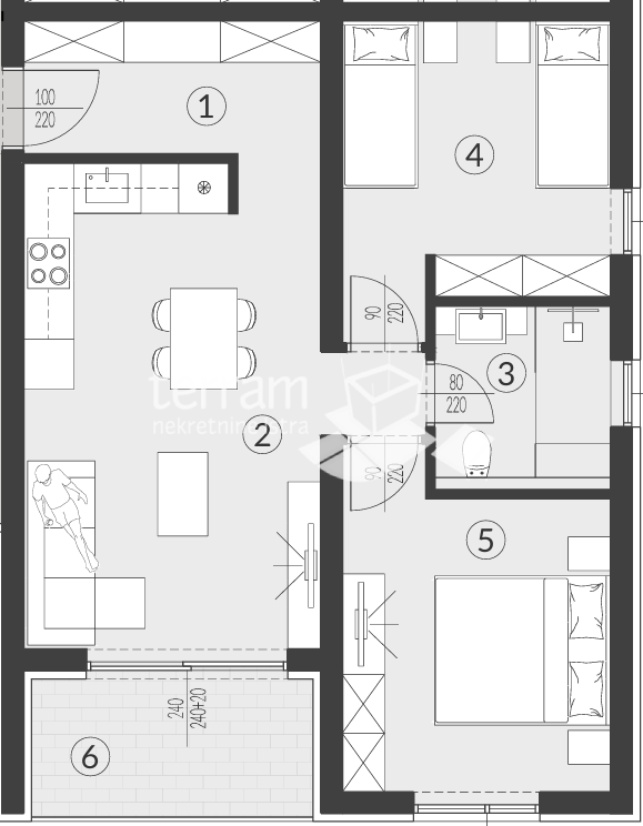 Istra, Medulin, Banjole, okolica, stanovanje 2SS+DB, 1. nadstropje, 62.34m2, parking!! #razprodaja
