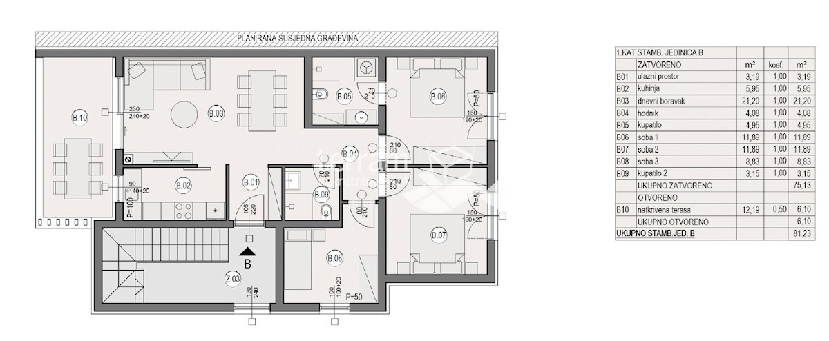 Istra, Pula, Valdebek, 1. nadstropje 87,32 m2, 3SS+DB, garaža, NOVO #prodaja