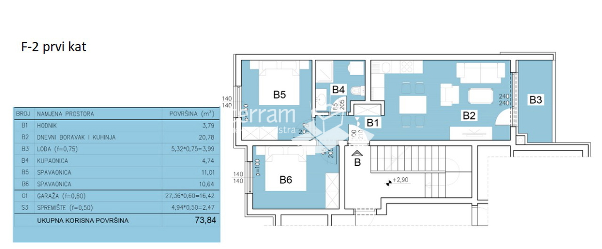 Istra, Pula, Šijana, stanovanje 87,89 m2, 2SS+db, prvo nadstropje, 2 x parkirno mesto #prodaja