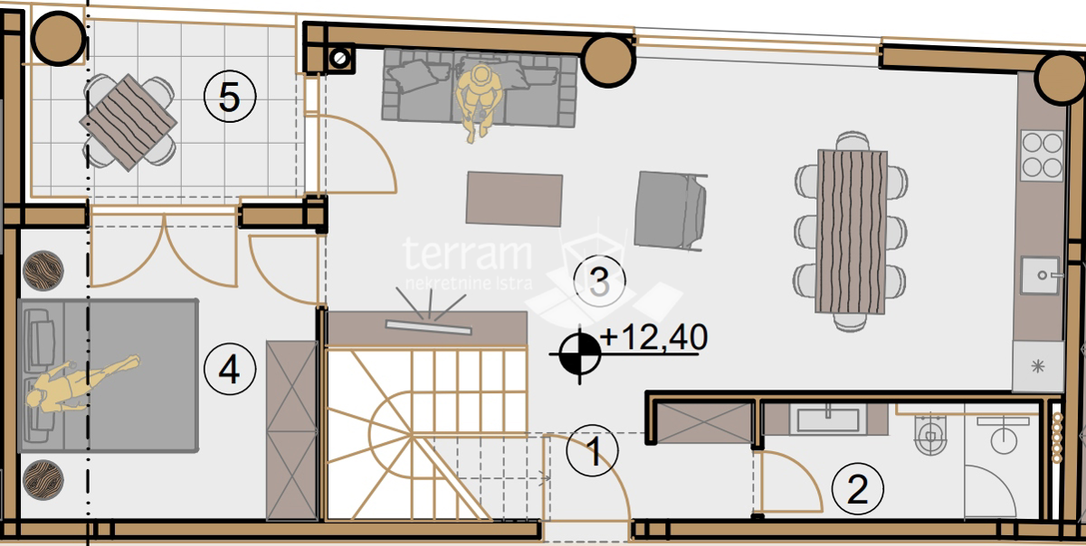 Istra, Pula, Center, dvoetažni penthouse 127,92 m2, štirisobno NOVOGRADNJA