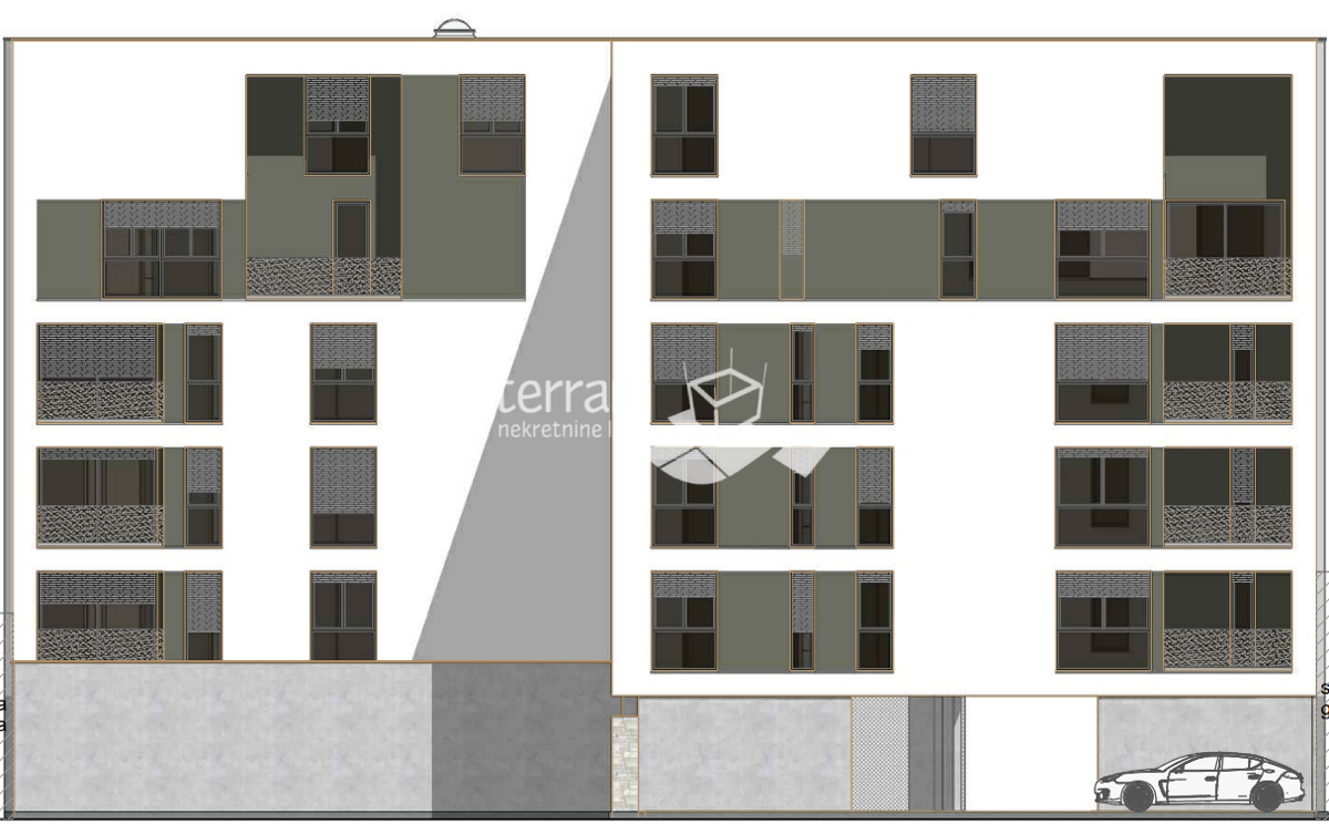 Istra, Pula, Center, dvoetažni penthouse 127,92 m2, štirisobno NOVOGRADNJA