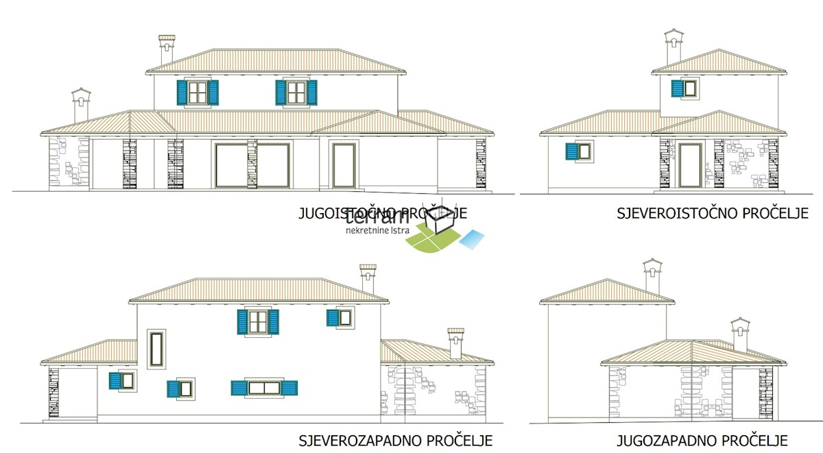 Istra, Žminj, Vila 166m2 z bazenom in vrtom 774m2