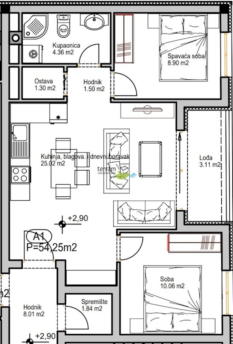 Istra, Pula, Center, stanovanje 54,79m2, novogradnja #prodaja