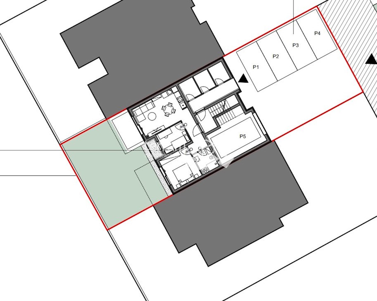 Istra, Pula, Valdebek, pritličje 58,81 m2, 2SS+DB, vrt 74 m2 NOVO #prodaja