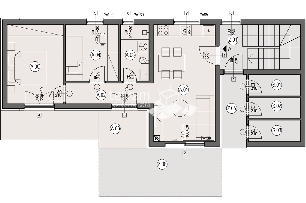Istra, Pula, Busoler, stanovanje 64,05 m2, 2 sobi + dnevni prostor, vrt 50 m2, #prodaja