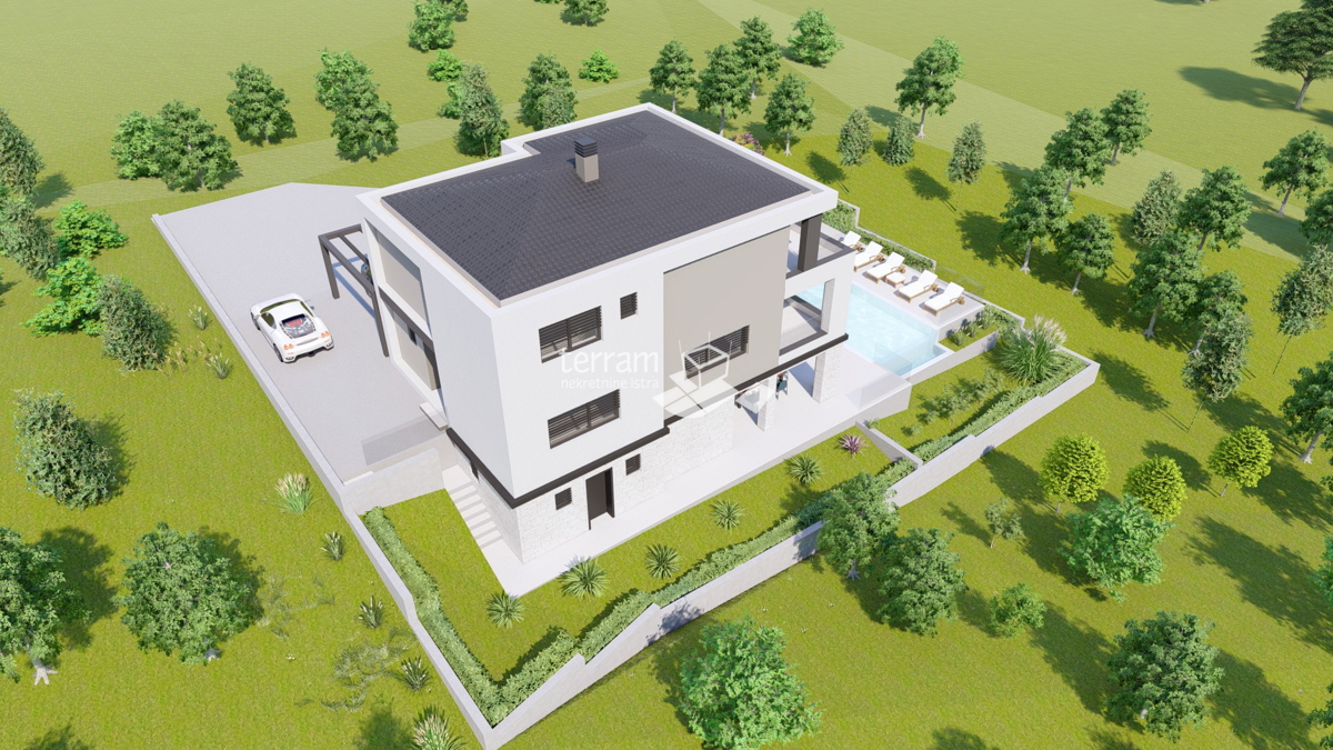 Istra, Barban, Pavlići, gradbeno zemljišče 566 m2, idejna zasnova za dvostanovanjsko hišo s bazenom, #prodaja