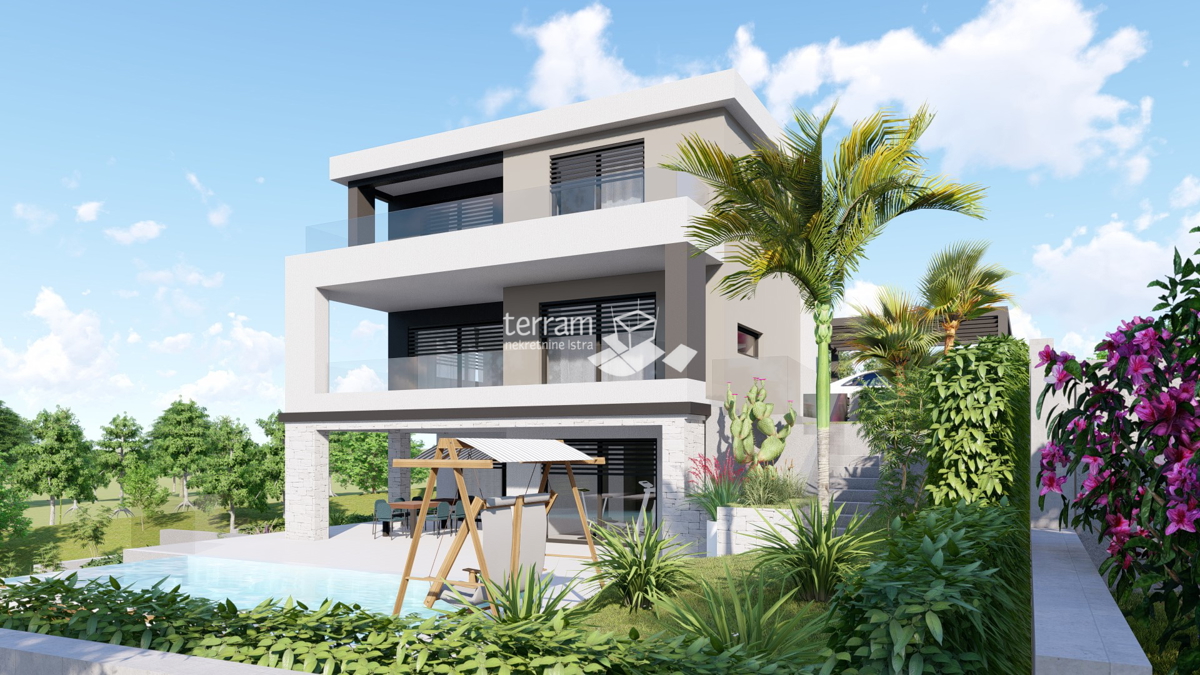 Istra, Barban, Pavlići, gradbeno zemljišče 566 m2, idejna zasnova za dvostanovanjsko hišo s bazenom, #prodaja