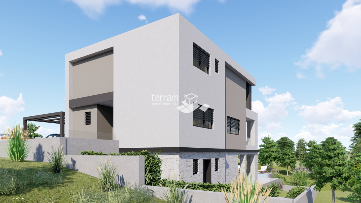 Istra, Barban, Pavlići, gradbeno zemljišče 566 m2, idejna zasnova za dvostanovanjsko hišo s bazenom, #prodaja