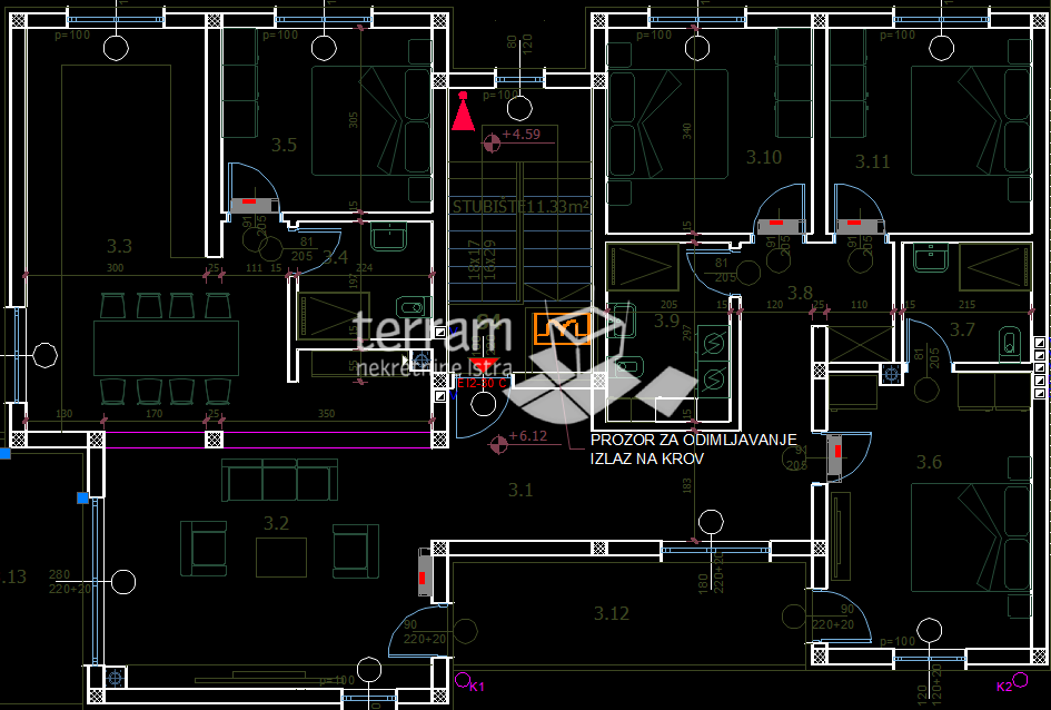 Istra, Pula, Štinjan, stan 170m2, 3 SS+DB, drugo nadstropje, garaža, NOVO, #prodaja