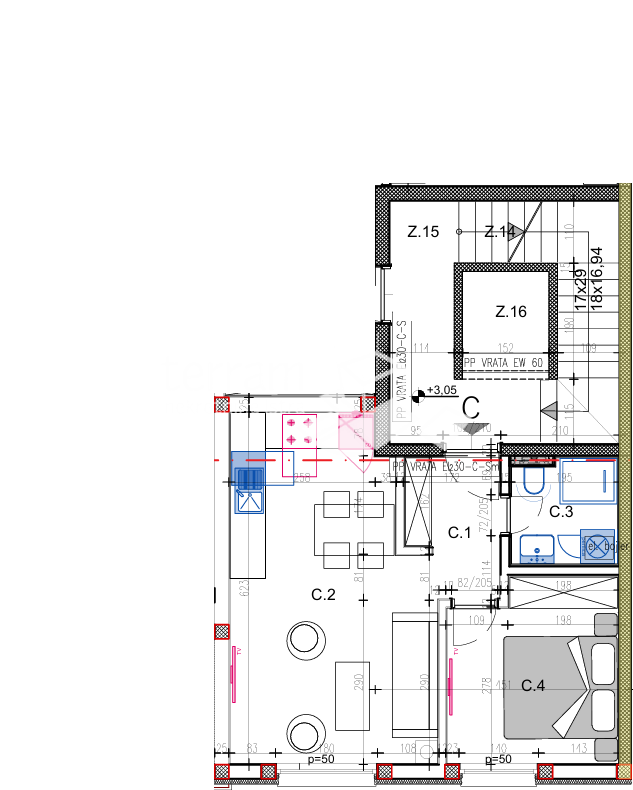 Istra, Pulj, Veli vrh, stanovanje 44,76 m2, prvo nadstropje, 1 soba + dnevna soba, garaža, NOVO, #prodaja