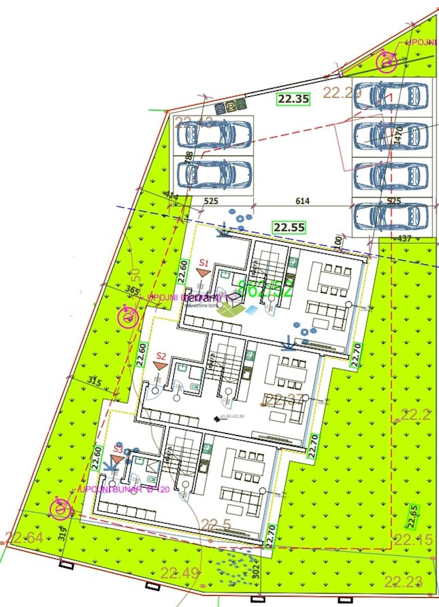 Istra, Medulin, prodamo gradbeno zemljišče 700m2 z veljavnim gradbenim dovoljenjem za tri apartmaje