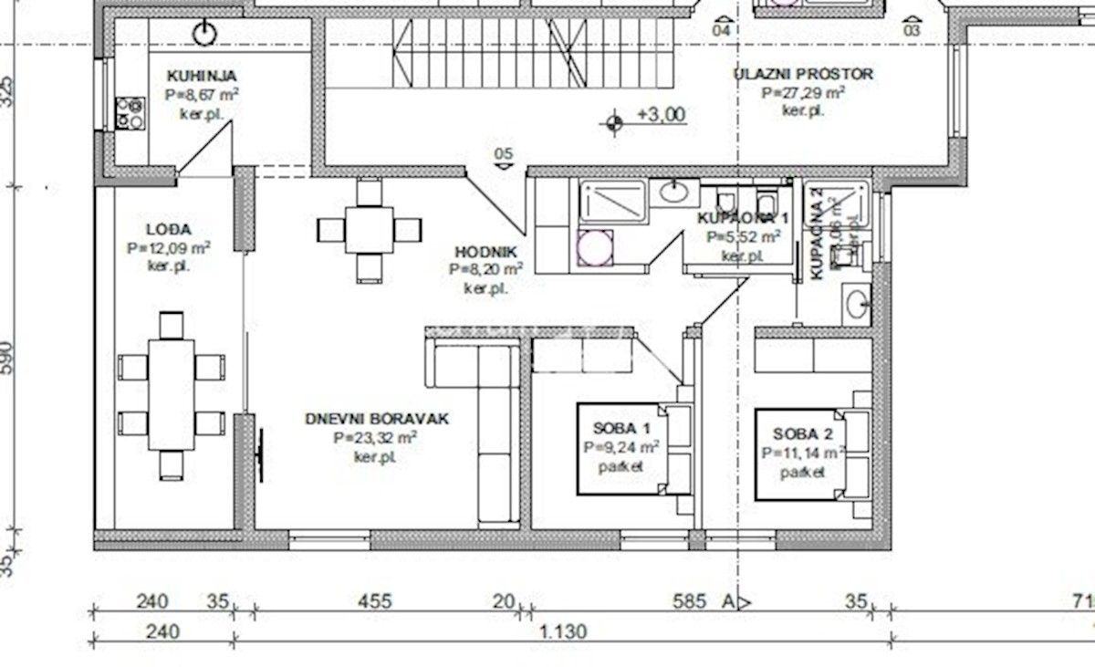 Istra, Medulin, okolica Banjole, apartma 80,72m2, 1. nadstropje, 2 spalnici + kopalnica, blizu morja, NOVO!! #razprodaja