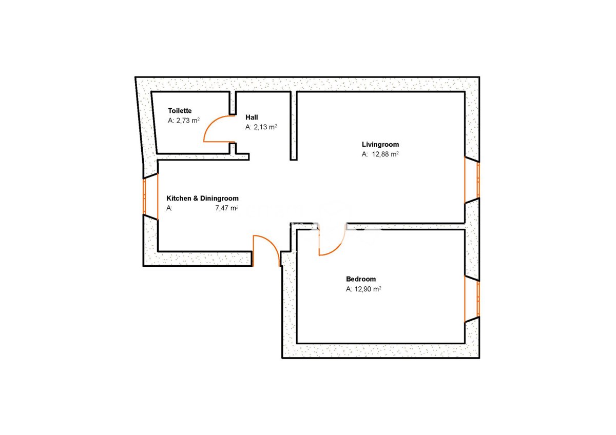 Istra, Pula, Center, Stanovanje 38.11m2, Prvo nadstropje, 1S+DB # Prodamo