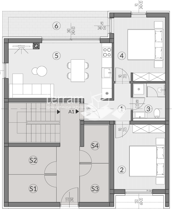 Istra, Pula, Valdebek, pritličje 61,36 m2, 2SS+DB, shramba, parkirišče, NOVO, #prodaja