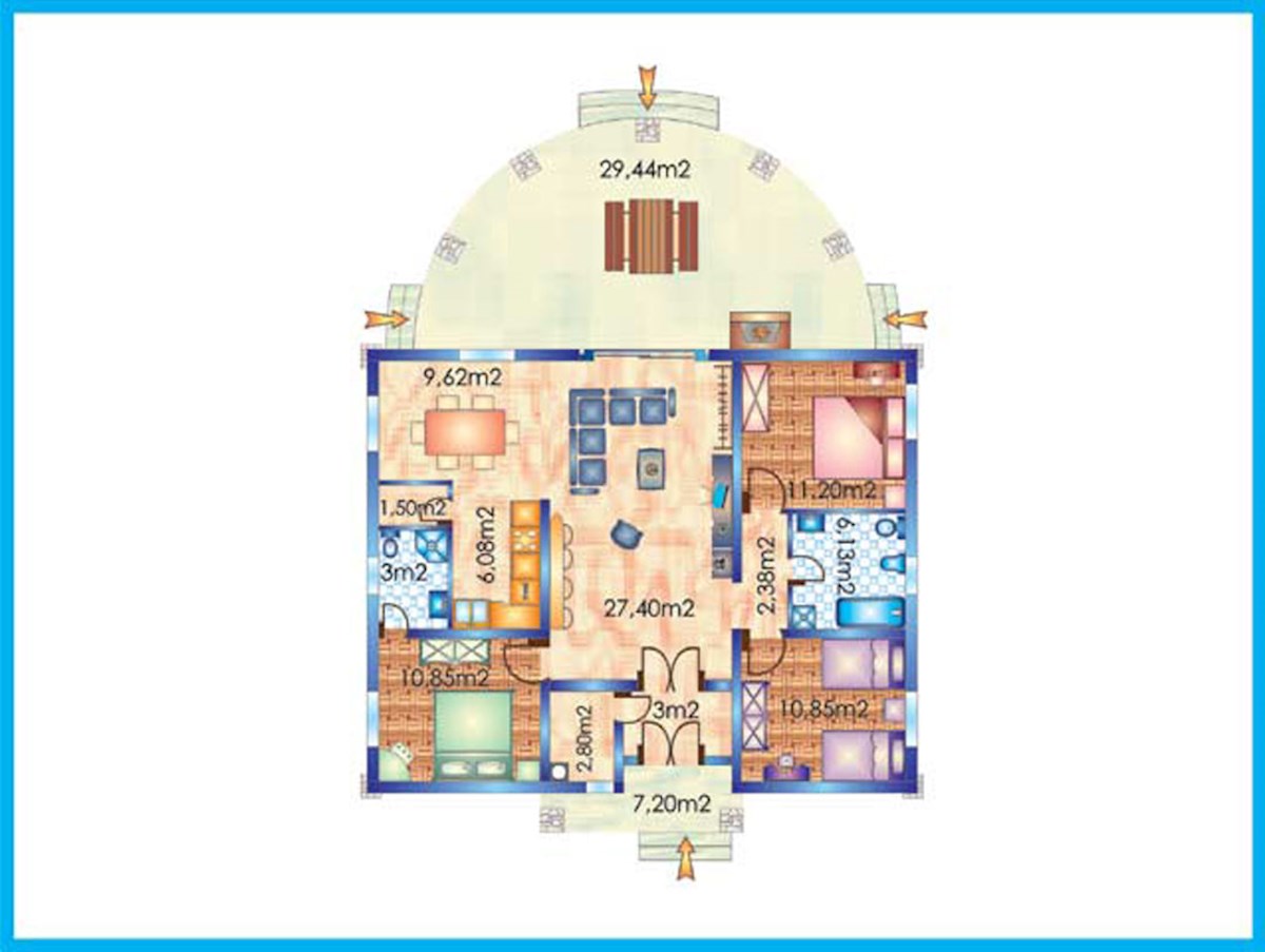 Prodaja, pritlična hiša s tremi spalnicami in bazenom v okolici Poreča, KOP-767