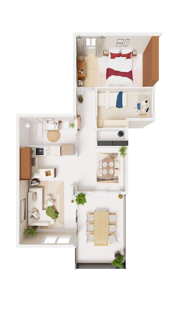 Novo stanovanje s strešno teraso, 800m od morja, NSOP-239-C3