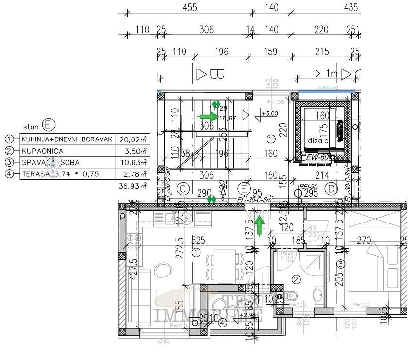 Tar - novi apartmaji v gradnji - stanovanje E - 36,93 m2