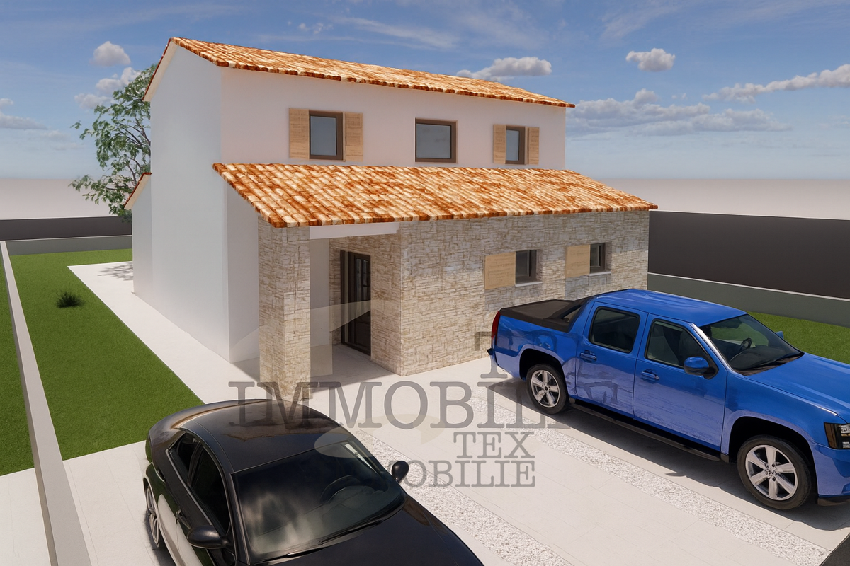 Okolica Poreča, hiša z bazenom v izgradnji