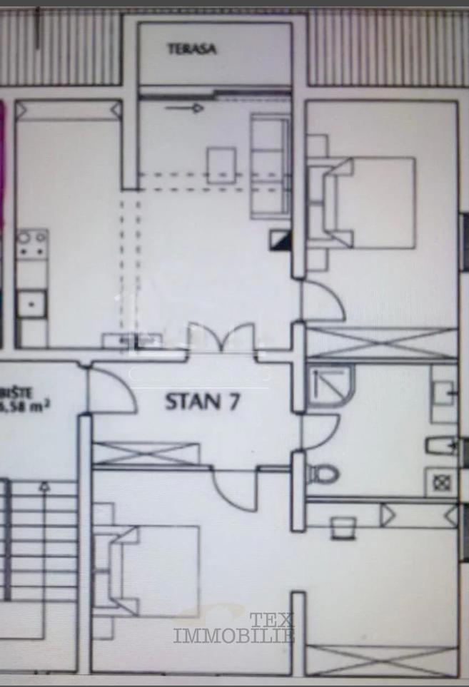 Lepo stanovanje z dvema spalnicama, le 1.500 m od morja