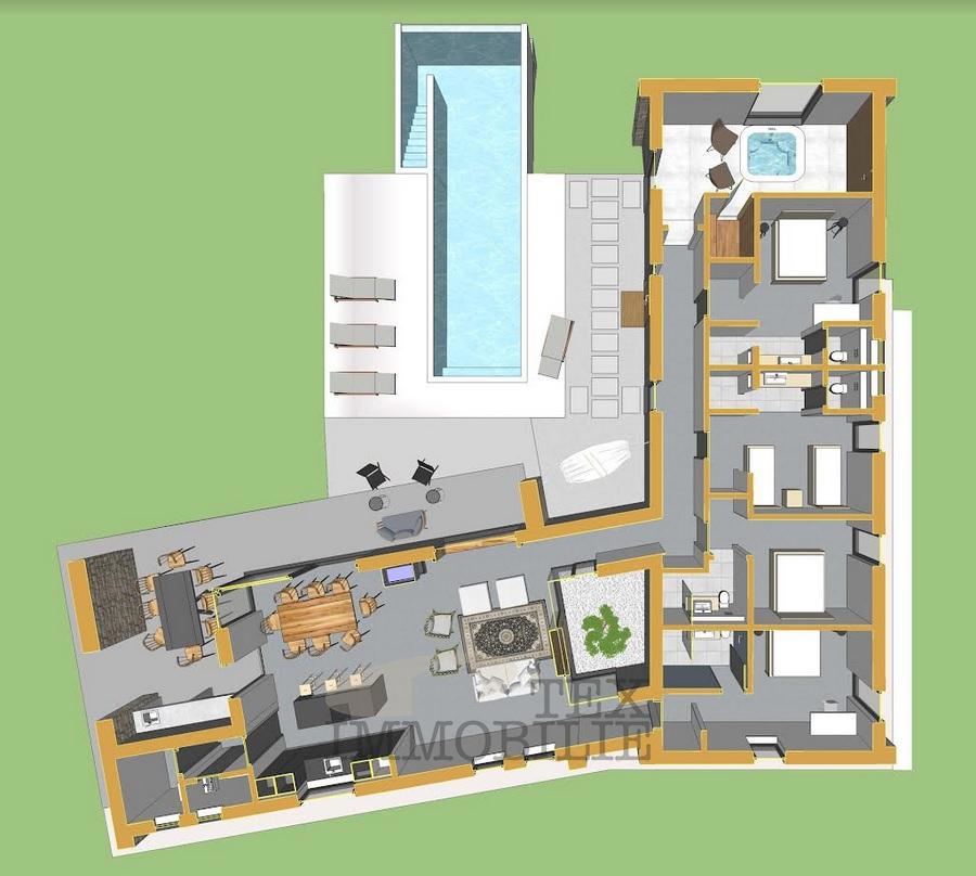 Vila s tradicionalnimi elementi in modernim dizajnom