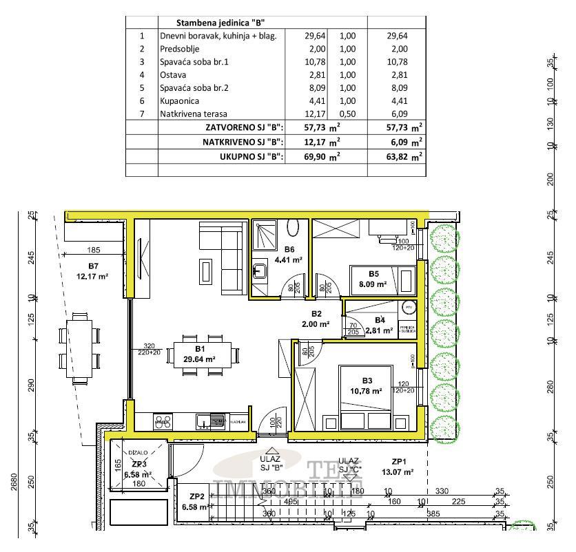 Apartma z dvema spalnicama v bližini Poreča
