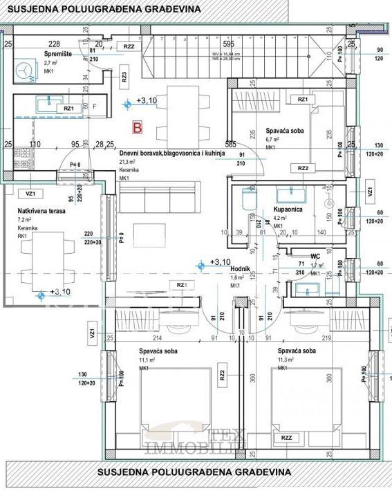 Tar, novo stanovanje s tremi spalnicami – 68 m²