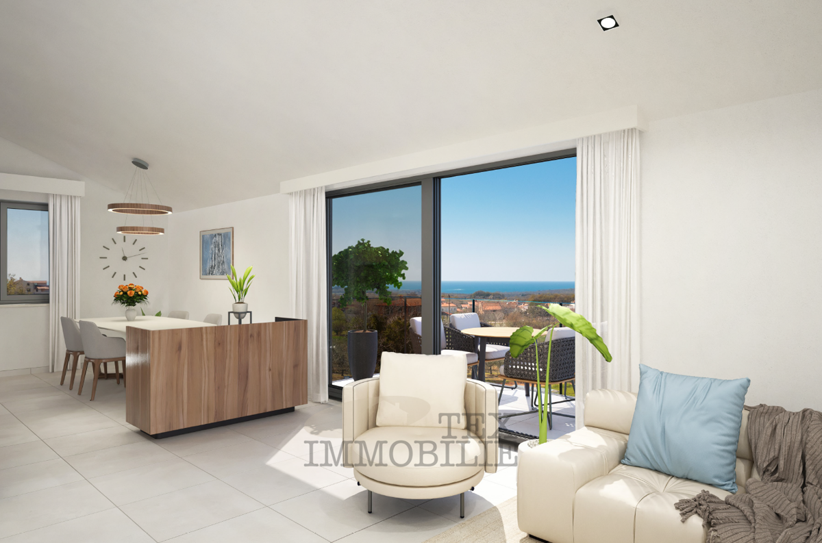 Stanovanje s pogledom na morje v okolici Poreča – 78,23 m²