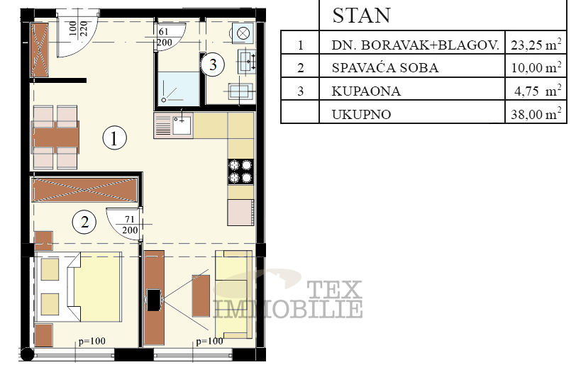 Lepo opremljeno stanovanje v centru Poreča, 38 m2
