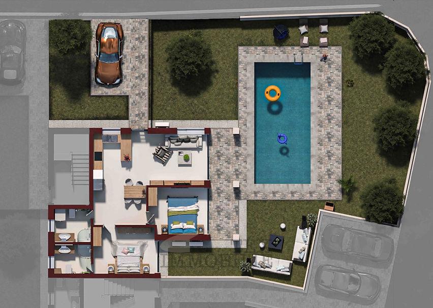 Poreč, pritlično stanovanje z vrtom, 83,42m2