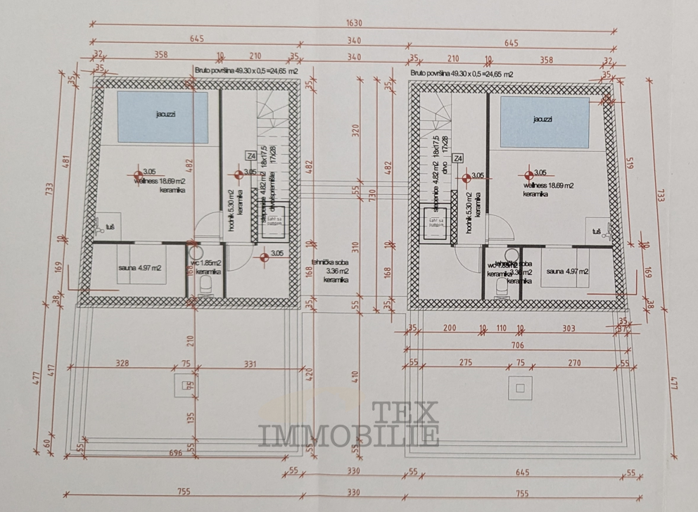 Dve hiši v neposredni bližini centra Poreča, 547 m2