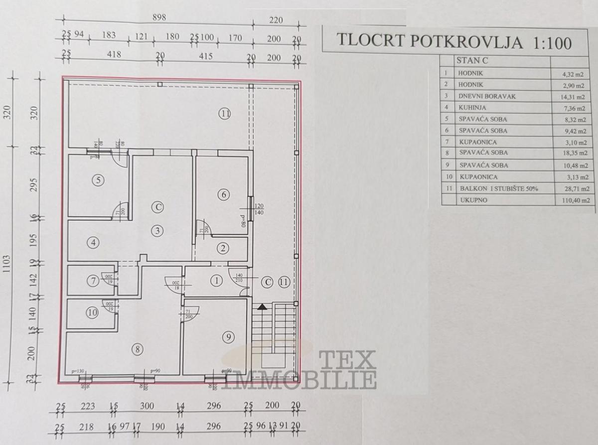 Prostorno stanovanje razdeljeno na dve stanovanjski enoti