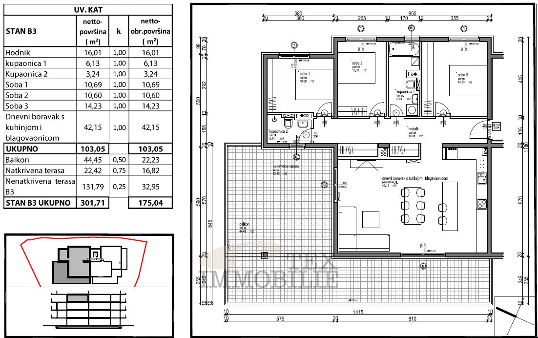 Poreč okolica – Penthouse v novogradnji s tremi spalnicami