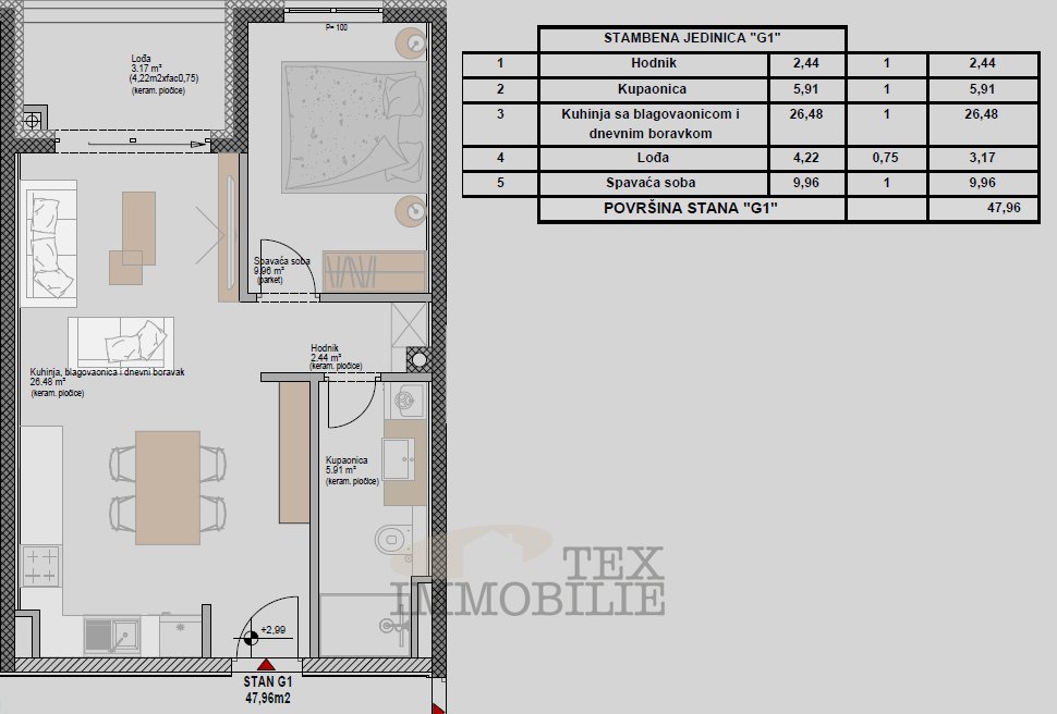 Poreč – Moderno trisobno stanovanje 1 km od morja – G3