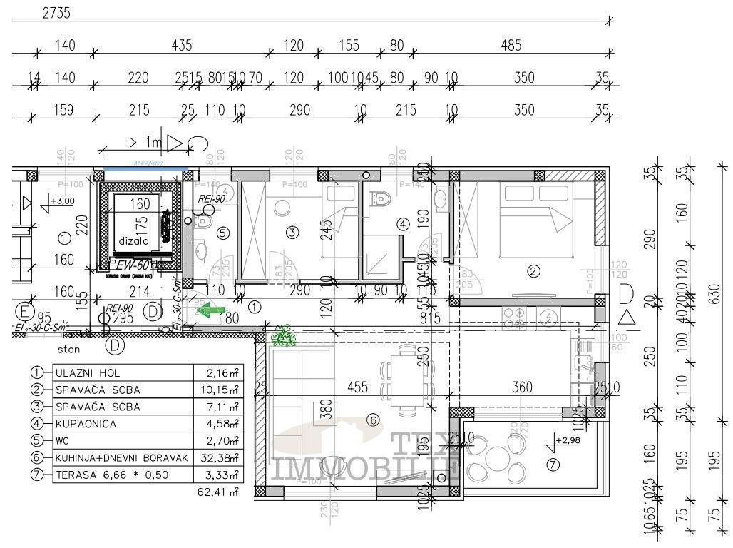 Tar - nova stanovanja v izgradnji - stanovanje D - 62,41 m2