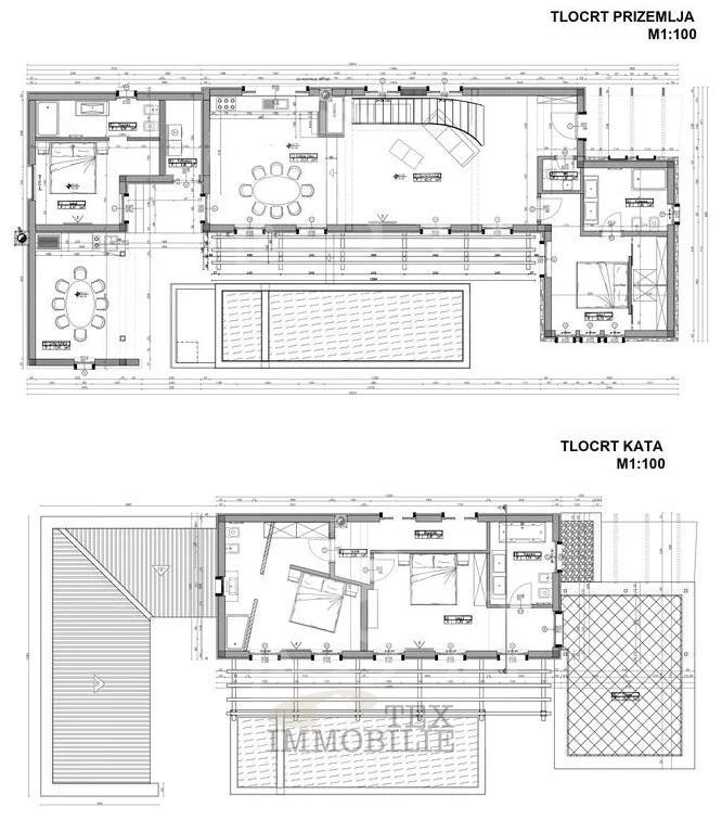 Luksuzna vila z bazenom in ločenim apartmajem 1300 m od morja