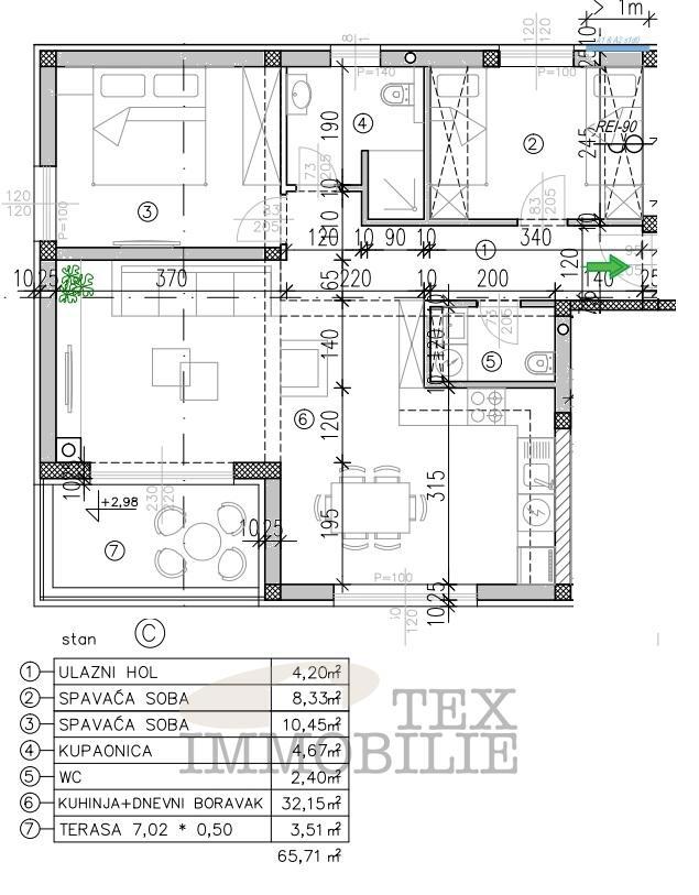Tar - nova stanovanja v izgradnji - stanovanje C - 65,71m2