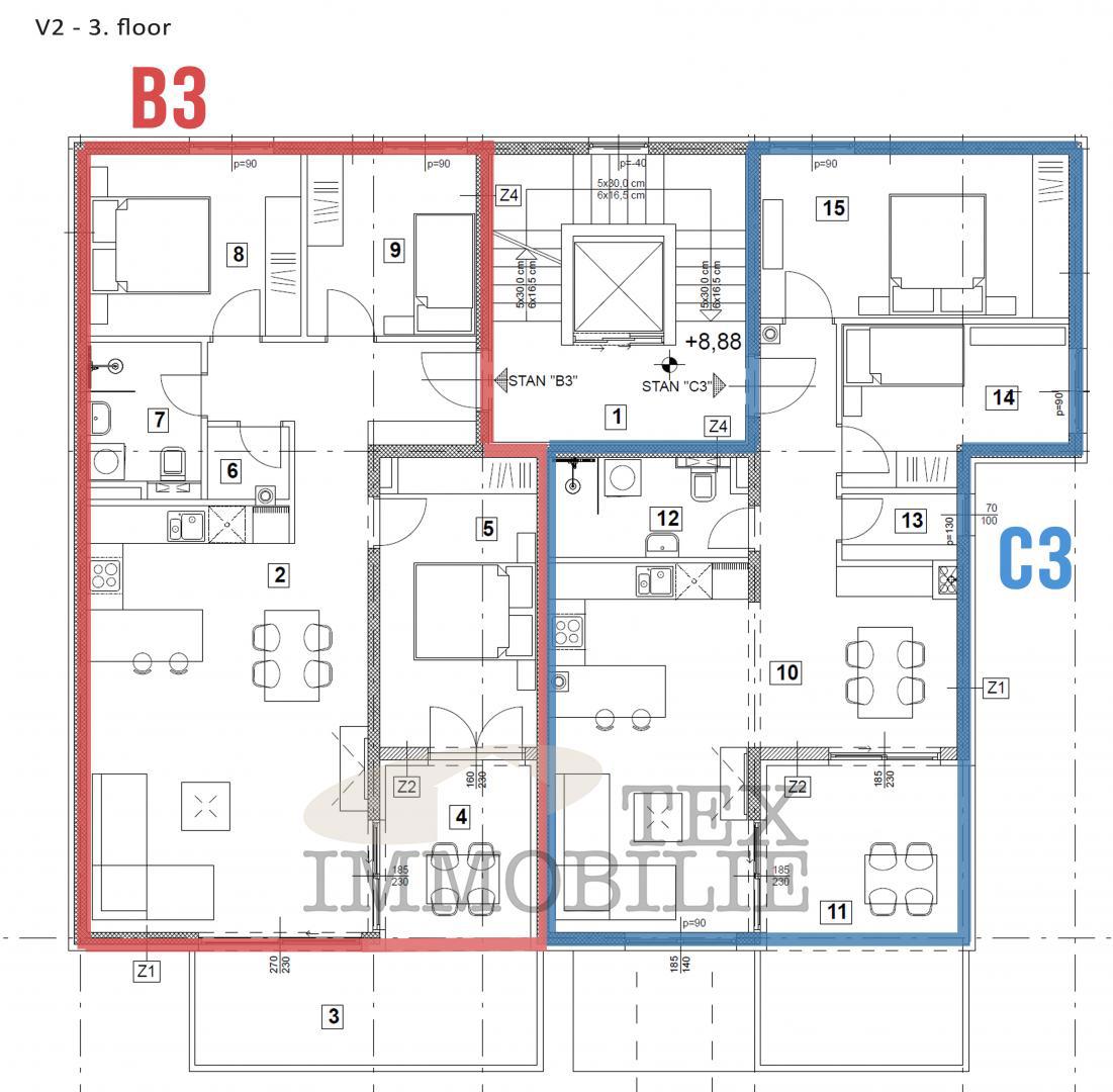 Penthouse na odlični lokaciji v bližini morja V2C3