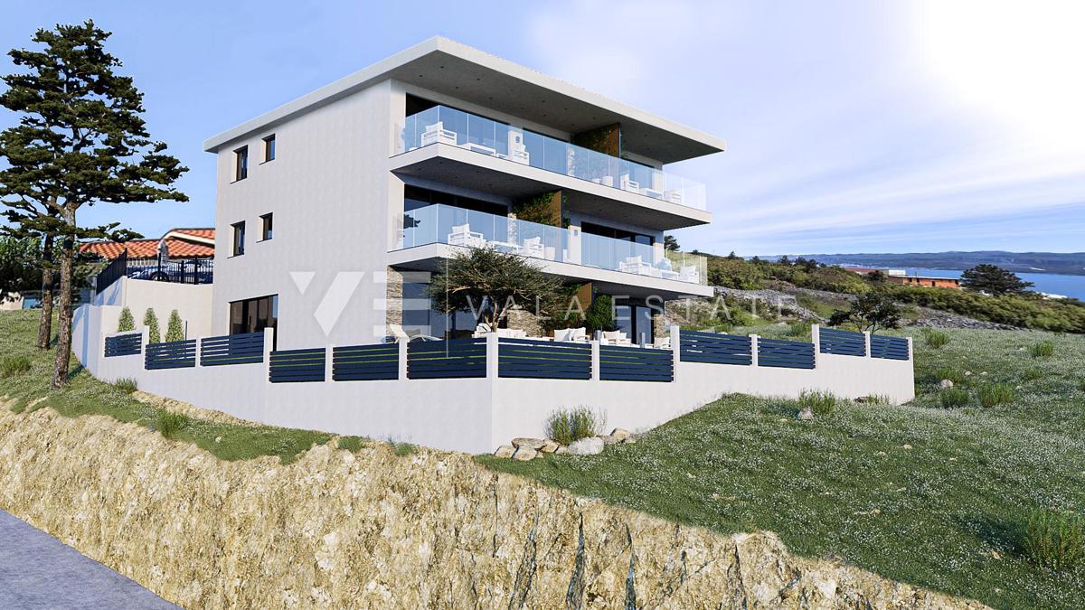 MODEREN APARTMA Z ODPRTIM POGLEDOM NA MORJE Z DODATNIM APARTMAJEM V PRITLIČJ