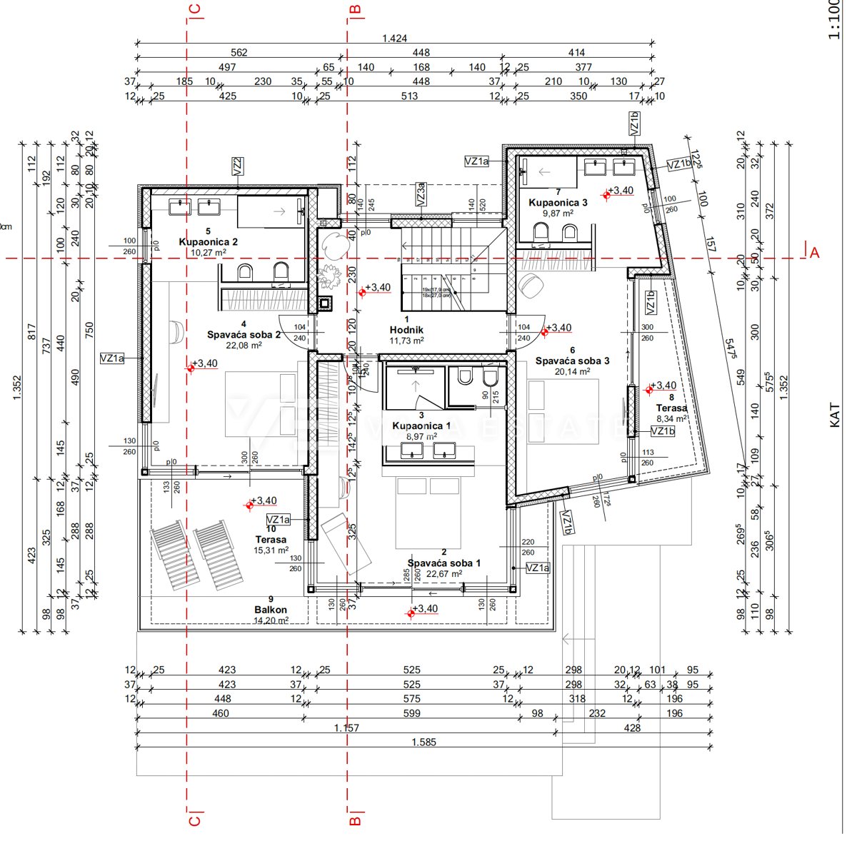 MODERNA VILA V MIRNEM OKOLJU Z BAZENOM IN POGLEDOM NA MORJE